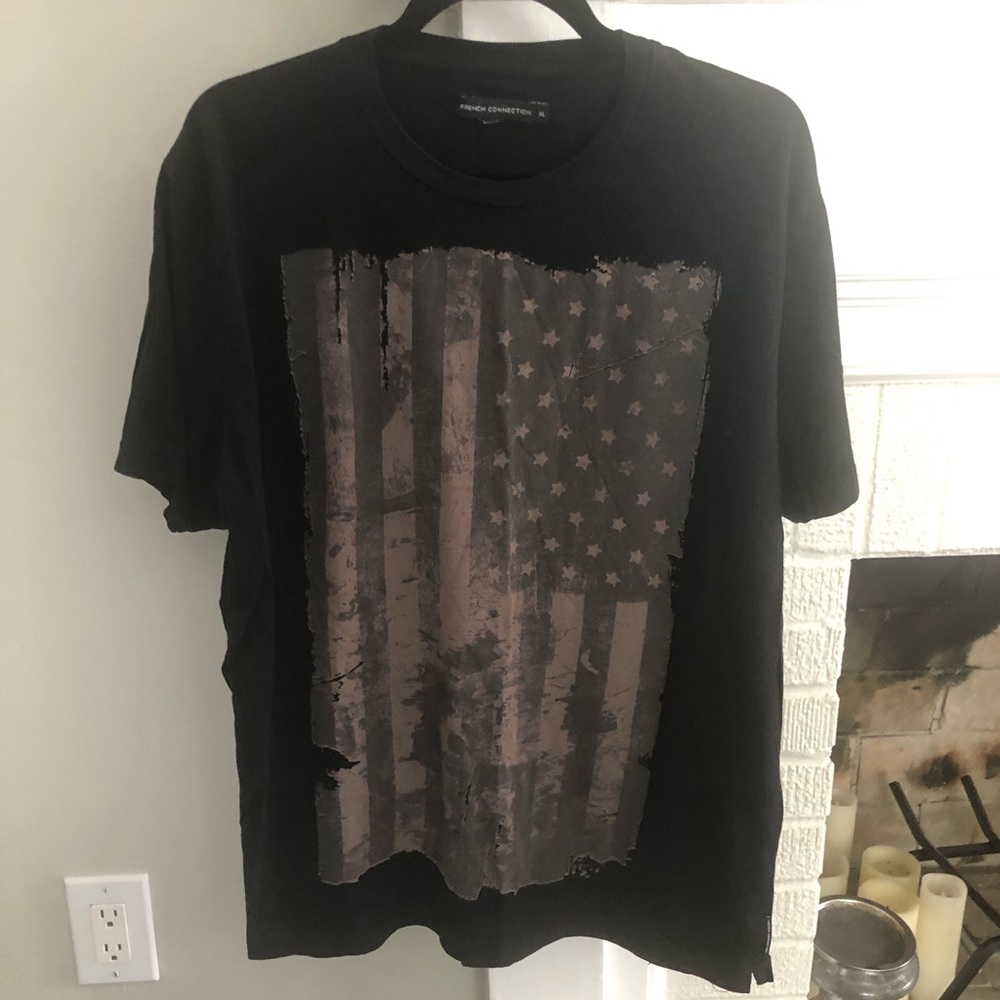 French Connection Mens American Flag T-Shirt